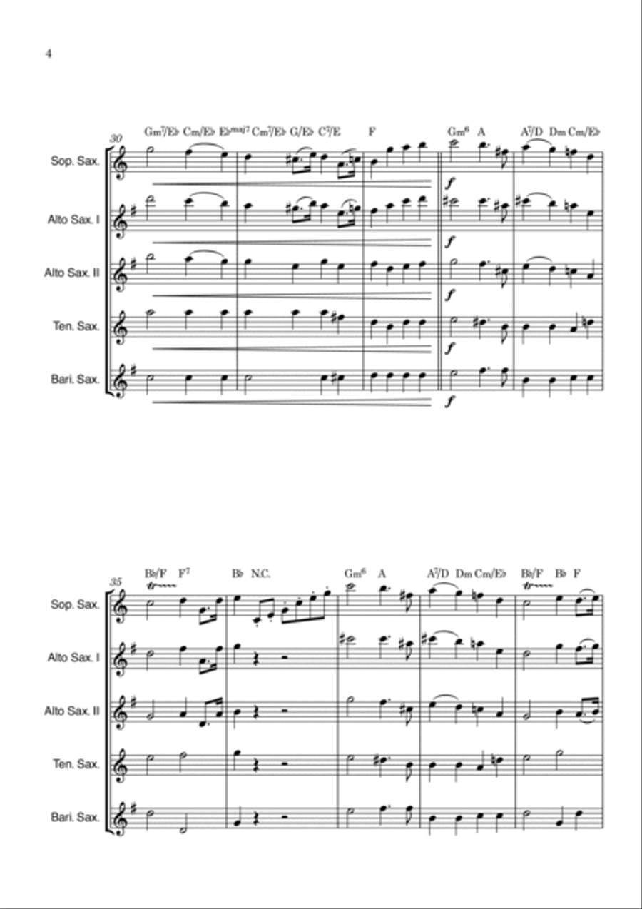 Wedding March Wedding March Saxophone Quintet scores gallery preview page 4
