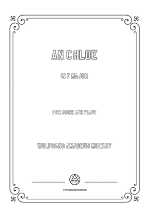 Book cover for Mozart-An Chloe in F Major,for Voice and Piano