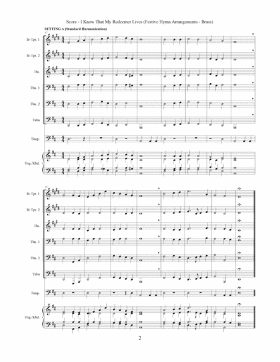 I Know That My Redeemer Lives (Brass, Timpani, Organ/Keyboard) Euphonium scores gallery preview page 3