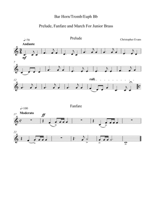 Prelude, Fanfare and March for Junior Brass Ensemble - Baritone Horn/Euphonium/Trombone (Bb)