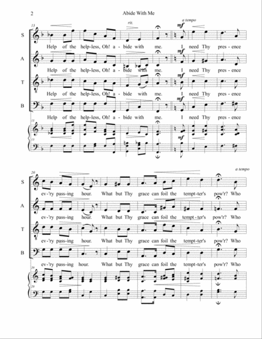 Abide With Me 4-Part scores gallery preview page 2