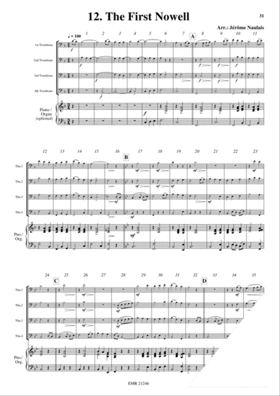 18 Christmas Songs Trombone Quartet scores gallery preview page 14