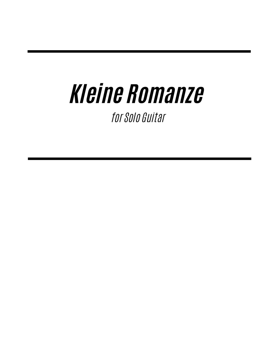 Kleine Romanze (for Solo Guitar) Chamber Music scores gallery preview page 1