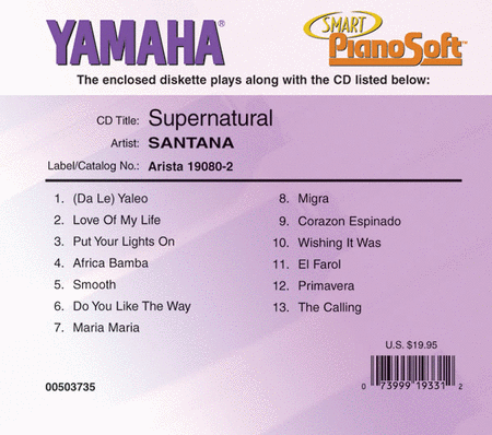 Santana - Supernatural - Piano Software