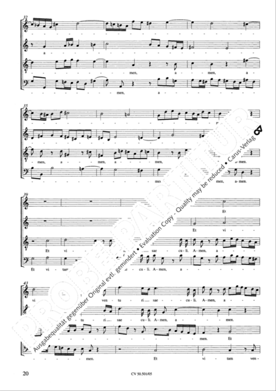 Mass in C Major 4-Part scores gallery preview page 21