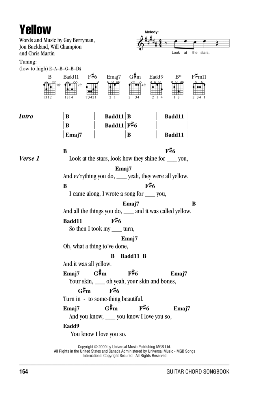 Yellow Acoustic Guitar scores gallery preview page 1