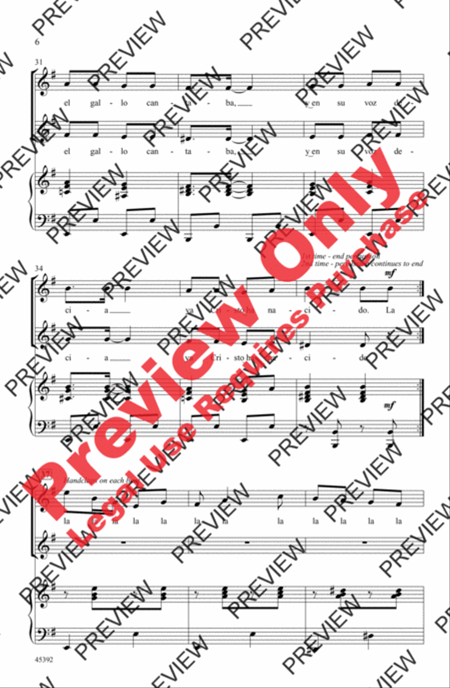 A la Media Noche A la Media Noche 2-Part scores gallery preview page 6