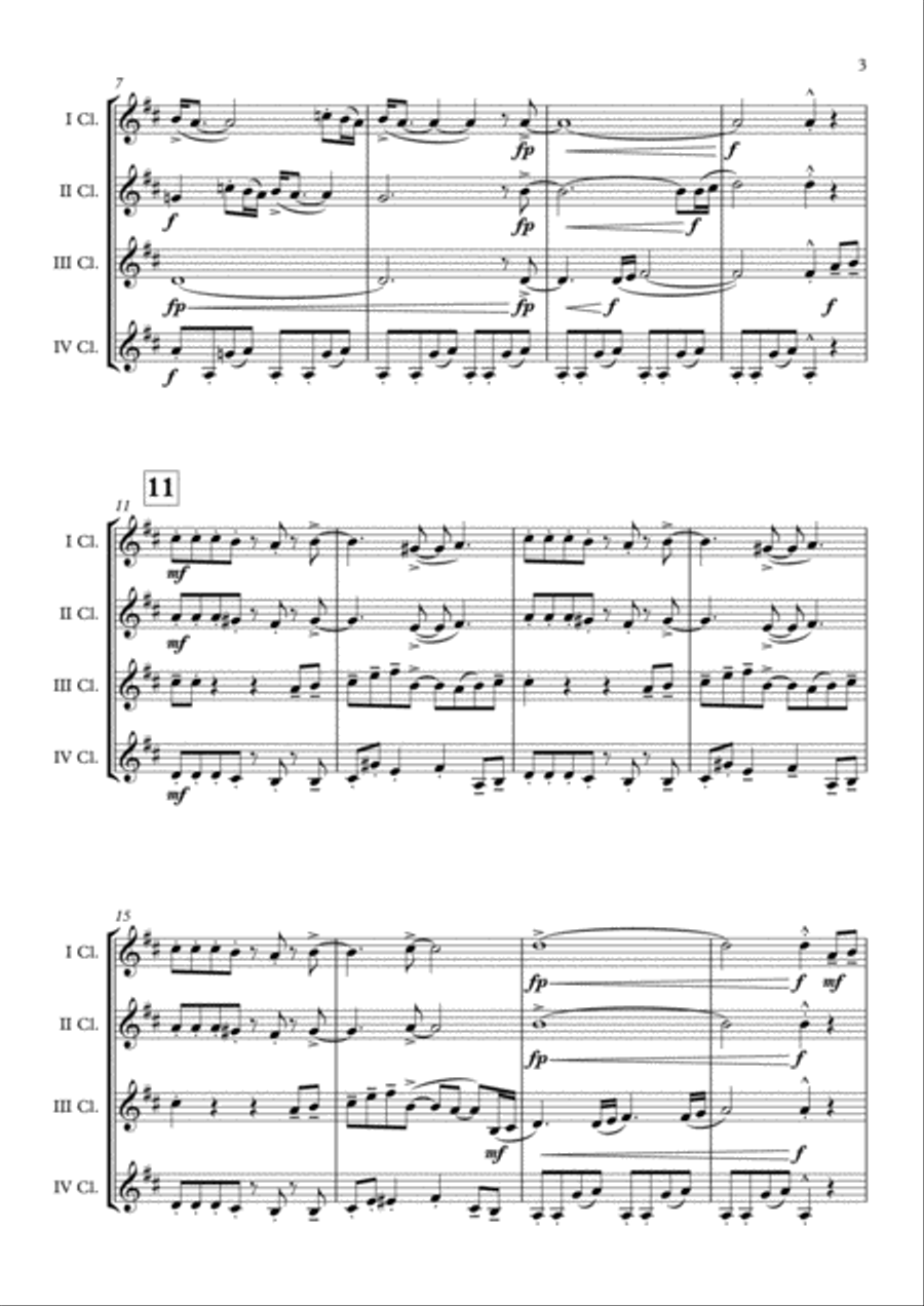 September Clarinet Quartet scores gallery preview page 4