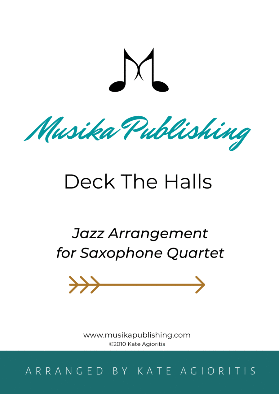Deck the Halls - Jazz Carol for Saxophone Quartet Saxophone Quartet scores gallery preview page 1