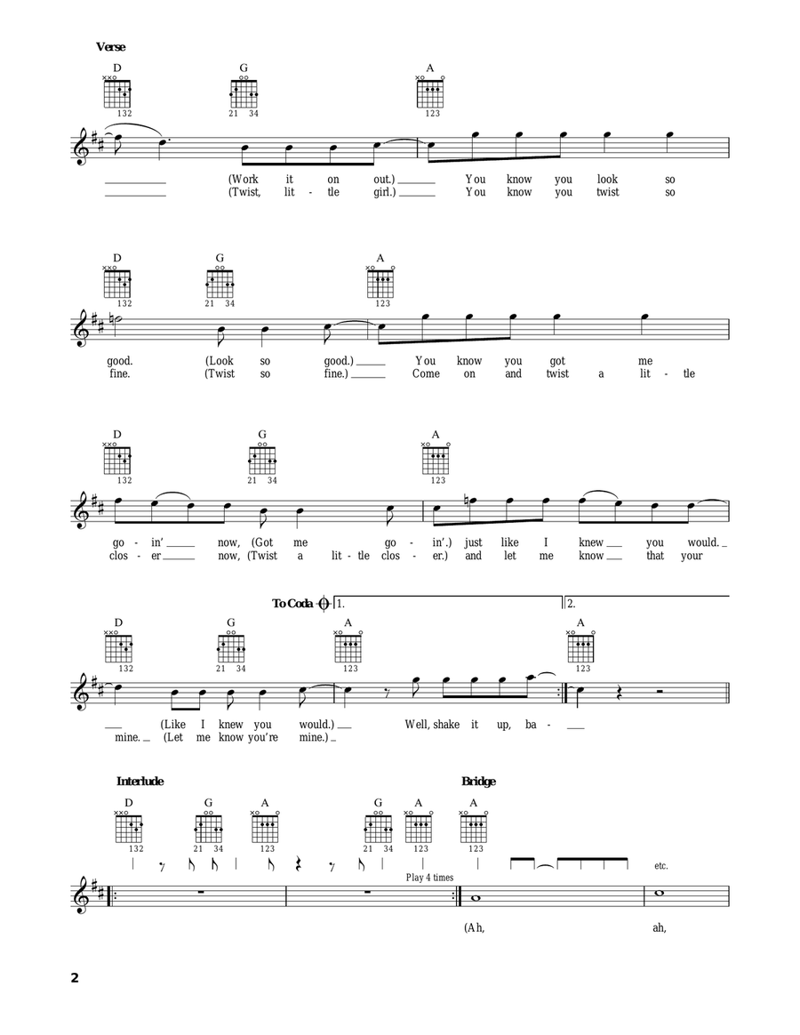 Twist And Shout Acoustic Guitar scores gallery preview page 2