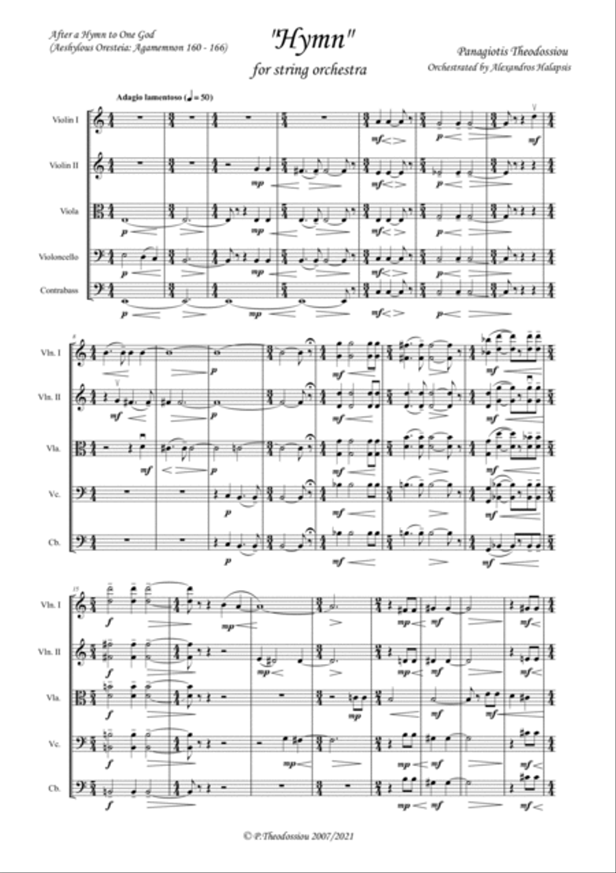 "Hymn" for string orchestra image number null