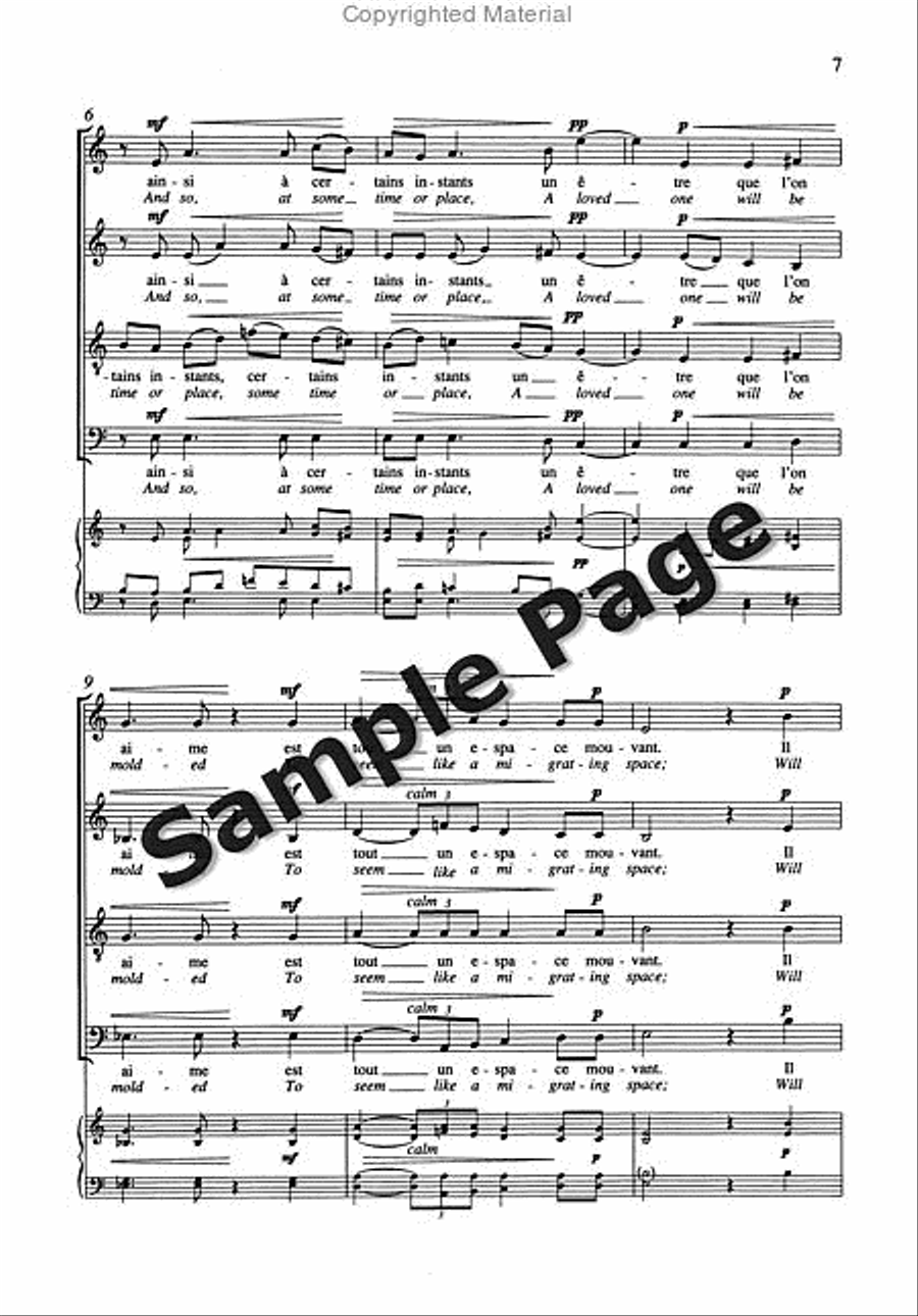 6 Chansons (Complete) 4-Part scores gallery preview page 7