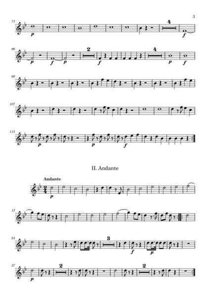 Mozart, Symhony No. 1, transposed horn parts