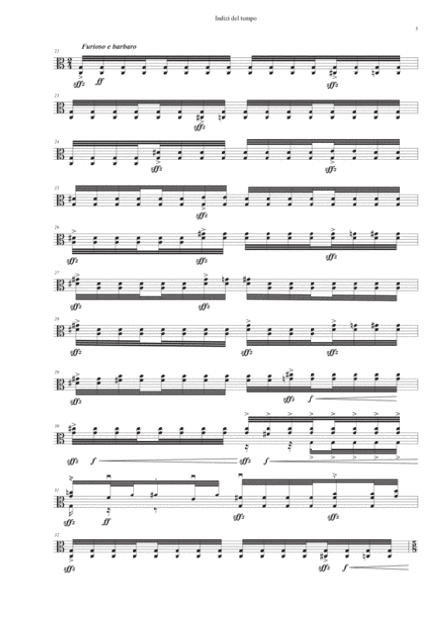 Alessandro Salandrini: INDIZI DEL TEMPO (ES-22-010) Viola Solo scores gallery preview page 5