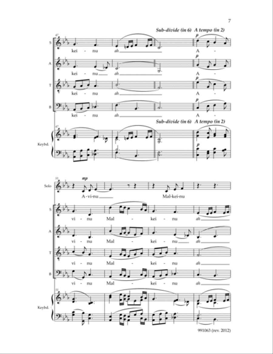 Avinu Malkeinu Avinu Malkeinu 4-Part scores gallery preview page 5