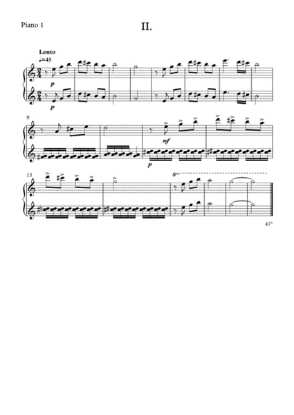 Three miniatures for piano four hands