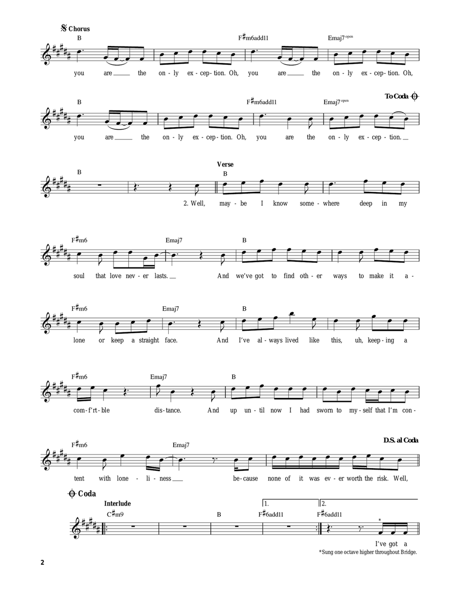 The Only Exception Acoustic Guitar scores gallery preview page 2