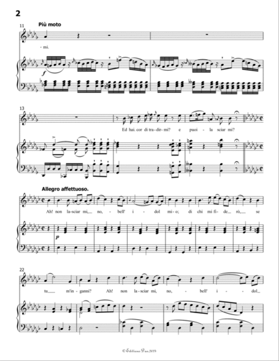 Vedi Quanto Adoro, by Schubert, in D flat Major Voice scores gallery preview page 4