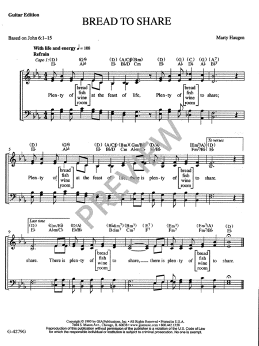 Bread to Share - Guitar edition Guitar scores gallery preview page 2