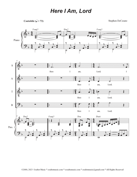 Here I Am, Lord (Vocal Quartet - (SATB) image number null