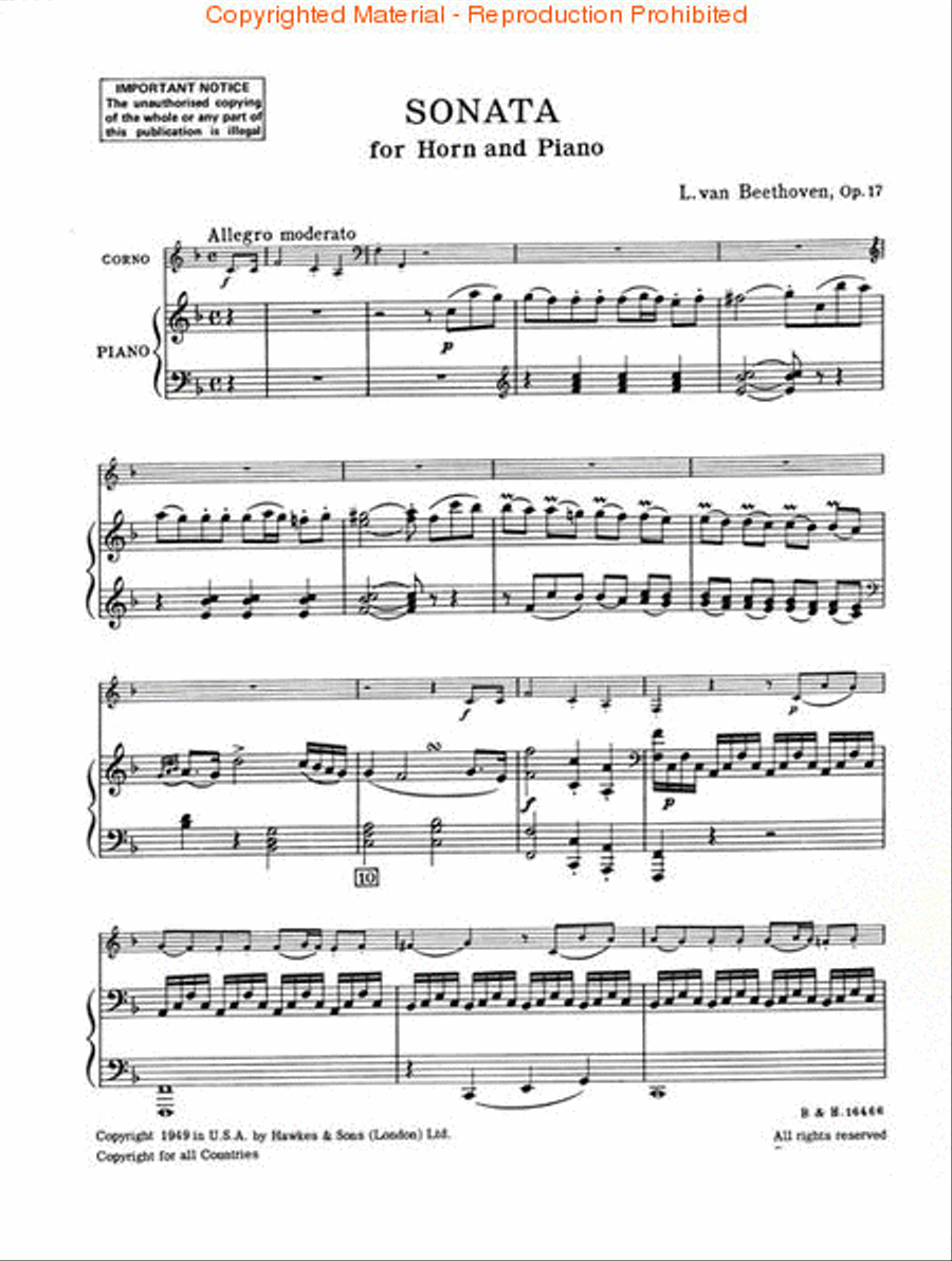 Sonata, Op. 17 Horn scores gallery preview page 2