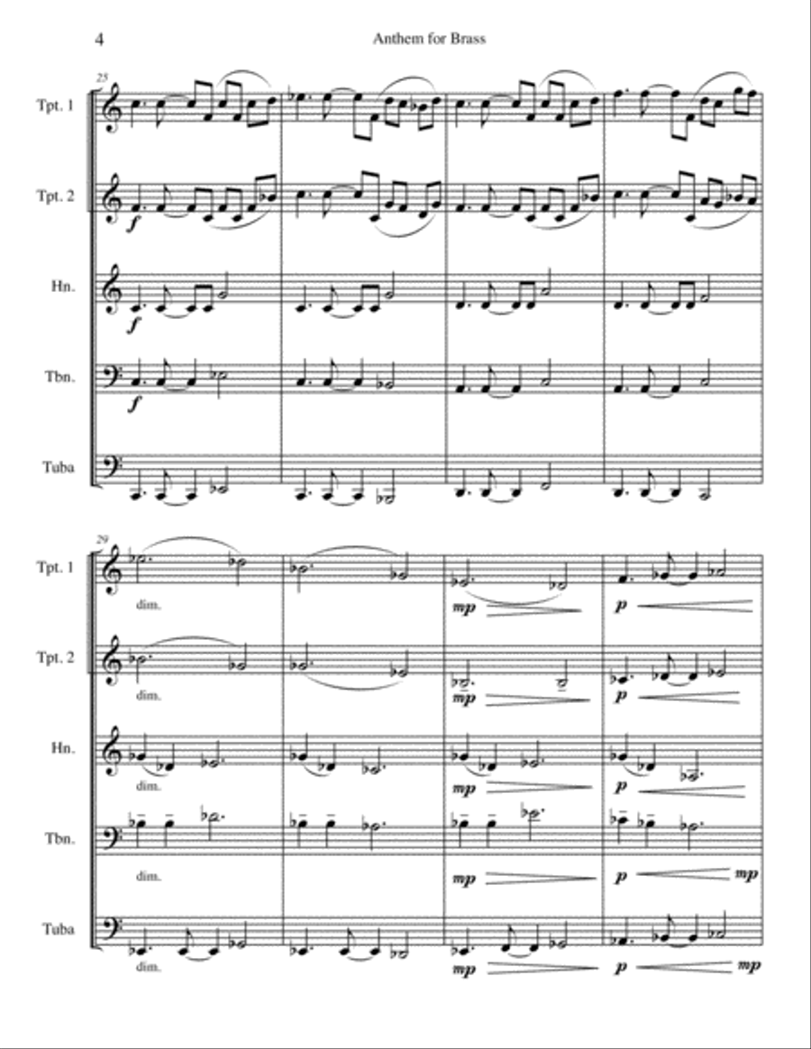 Anthem for Brass Brass Ensemble scores gallery preview page 4