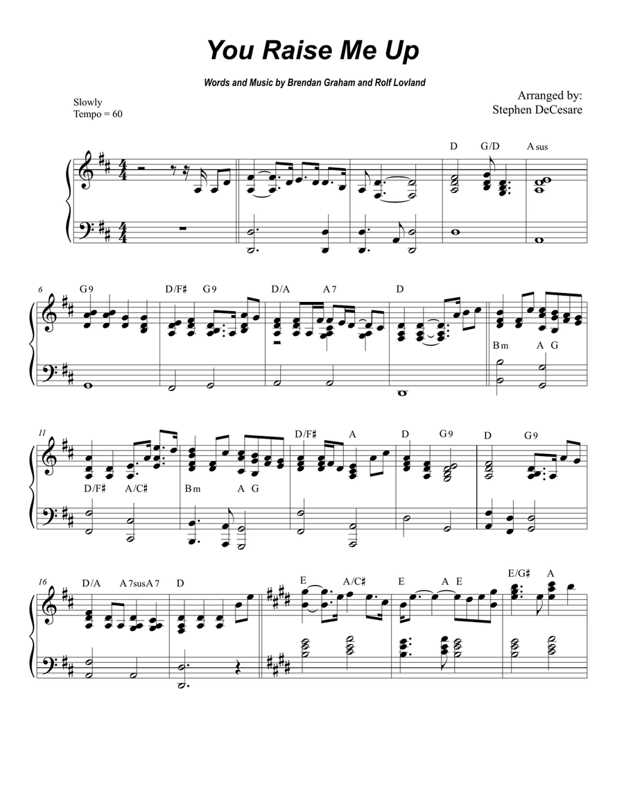 You Raise Me Up Piano scores gallery preview page 4