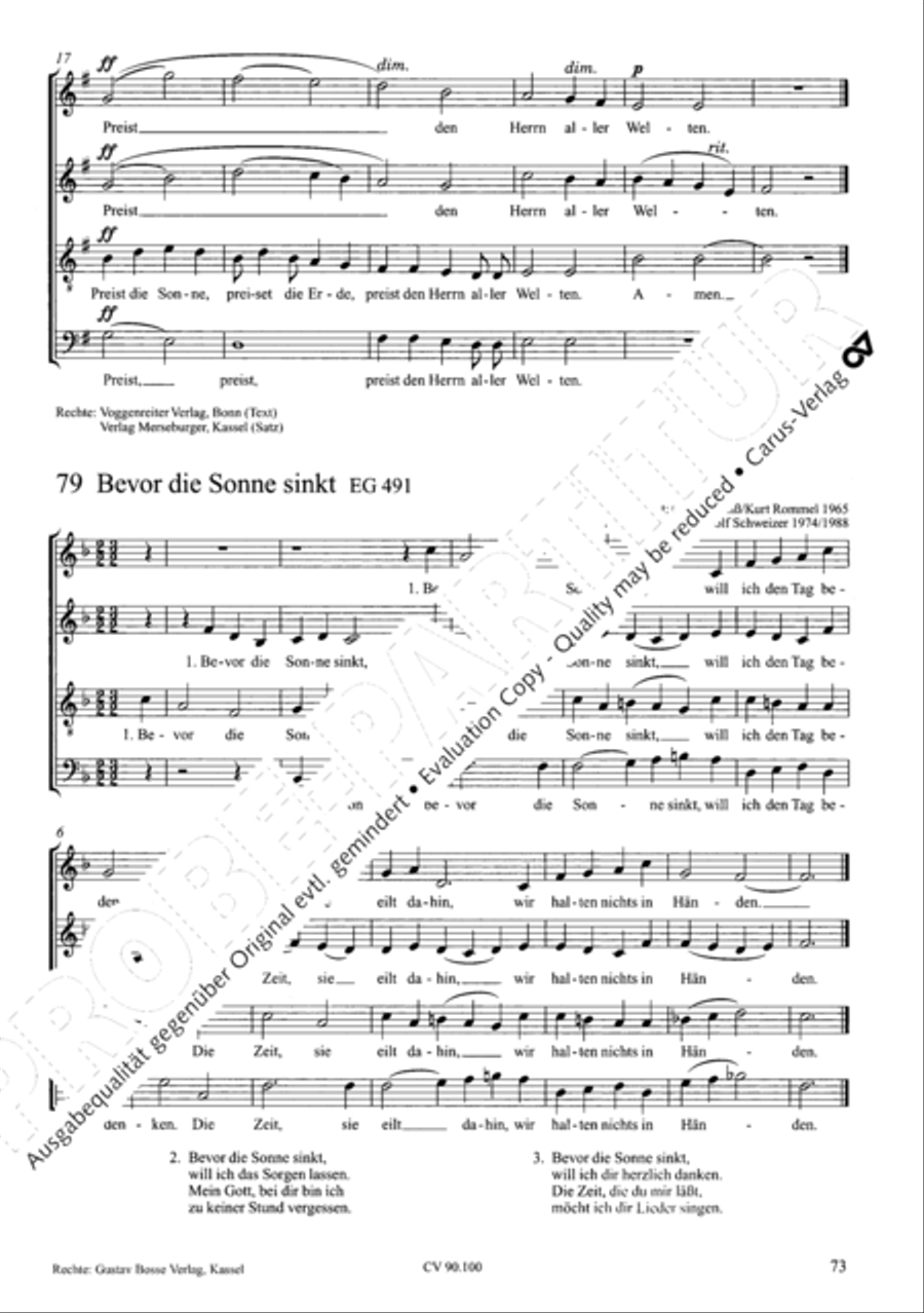 Chorsatze zum Evangelischen Gesangbuch Choir scores gallery preview page 78