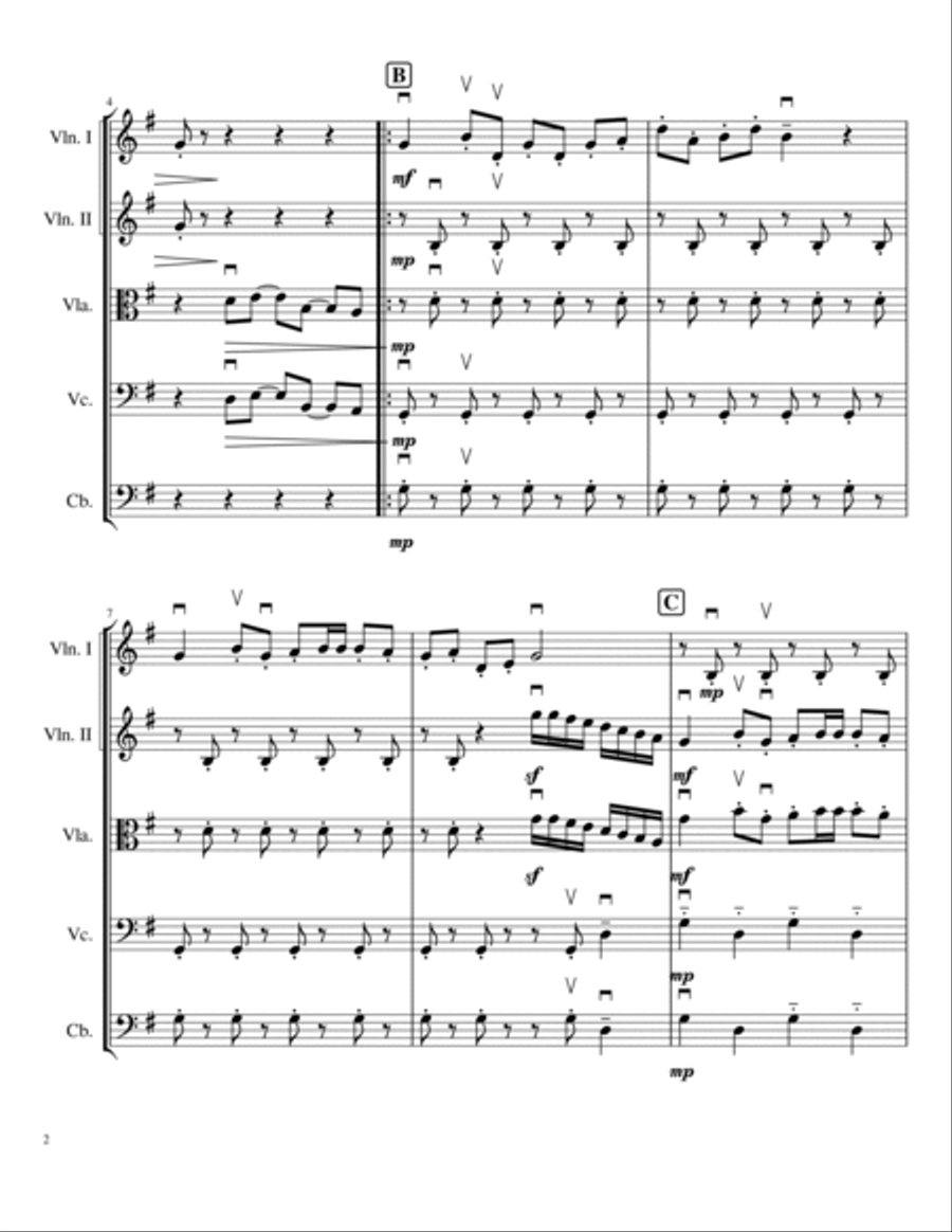 Peach Blossom Takes the Ferry 桃花過渡 Cello scores gallery preview page 2