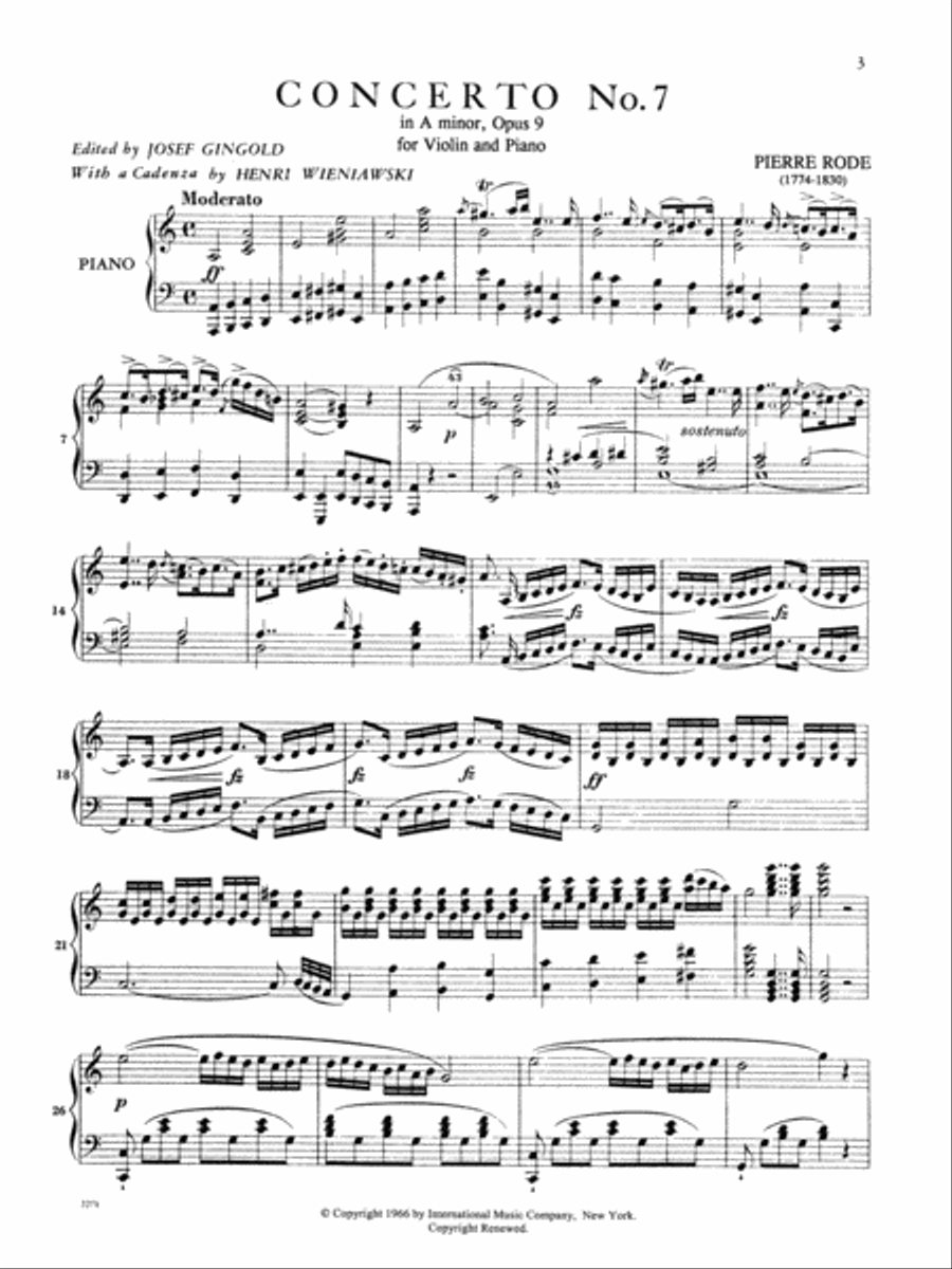 Concerto No. 7 in A minor, Op. 9 (with cadenzas by WIENIAWSKI) Violin Solo scores gallery preview page 2