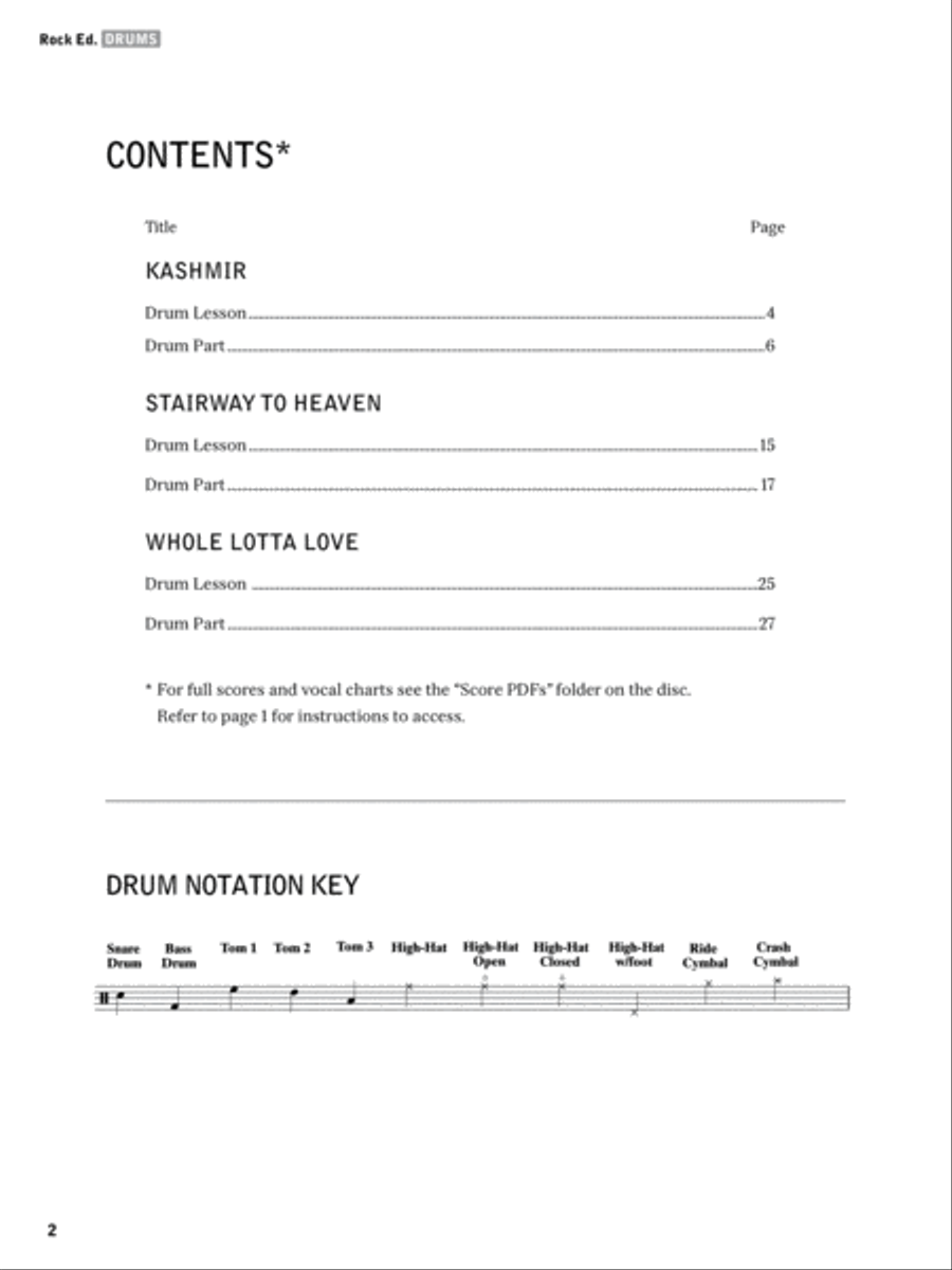 Alfred's Rock Ed. -- Led Zeppelin Drums Drum Set scores gallery preview page 3