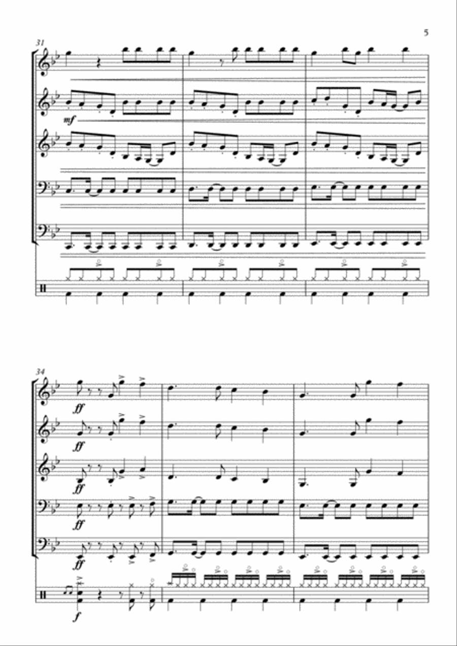 Glad You Came Small Ensemble scores gallery preview page 5