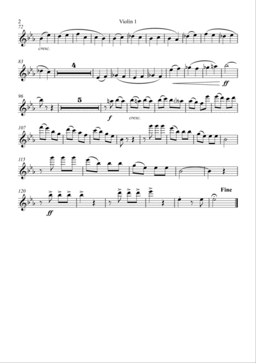 Beethovens 5th Symphony - 1st Movement - String Orchestra String Quartet scores gallery preview page 6
