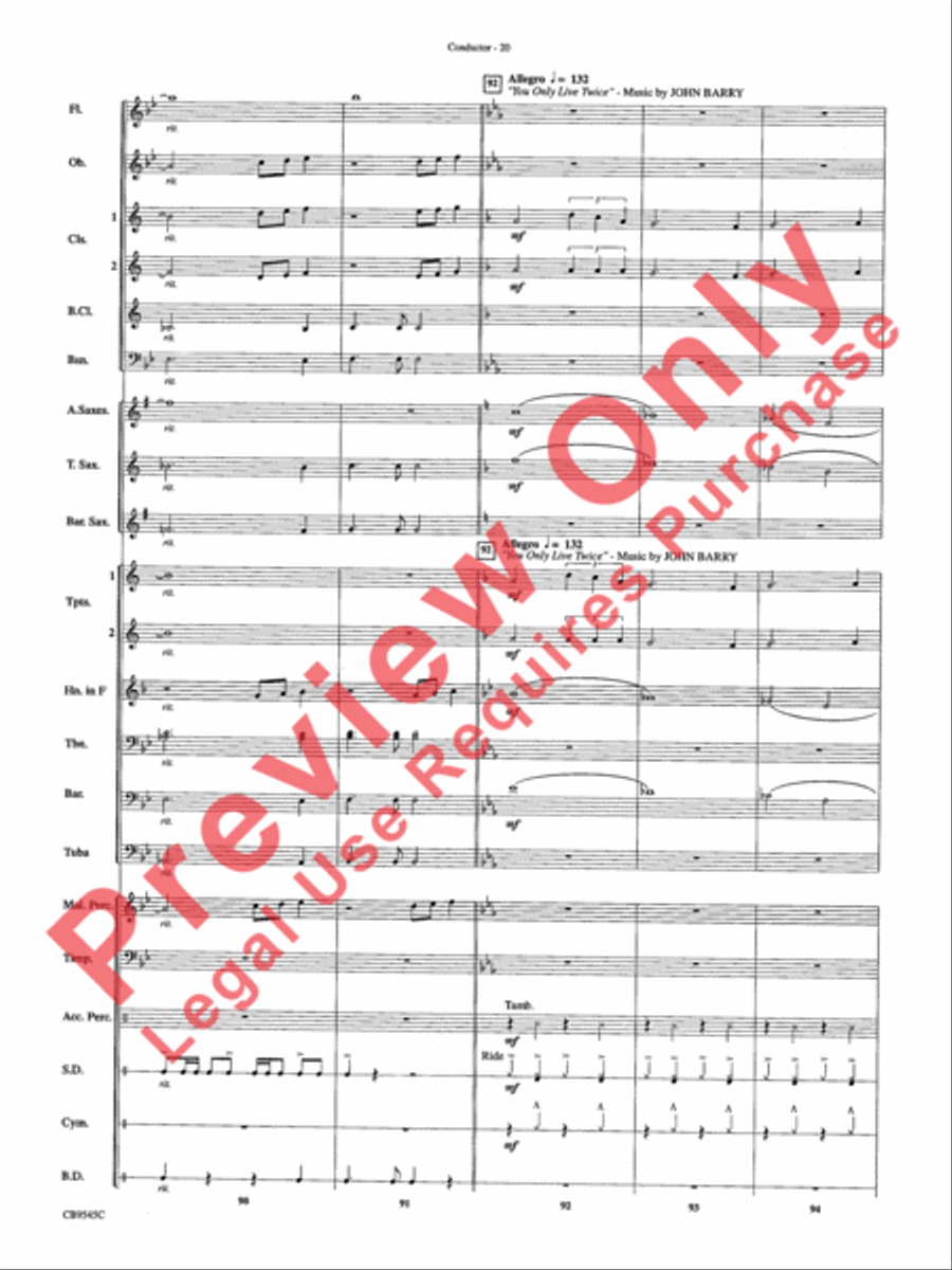 James Bond Returns Concert Band scores gallery preview page 23
