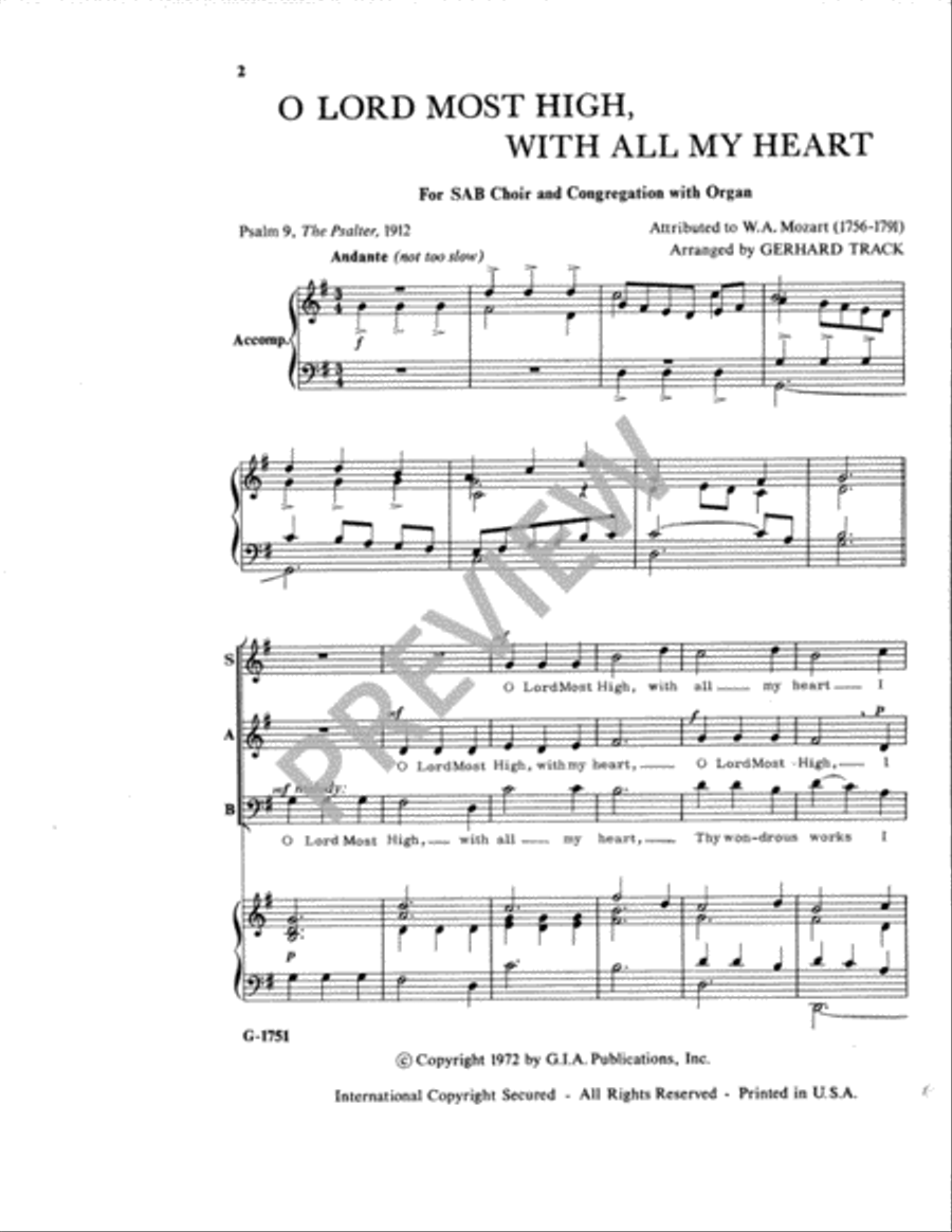 O Lord Most High, with All My Heart 3-Part scores gallery preview page 3