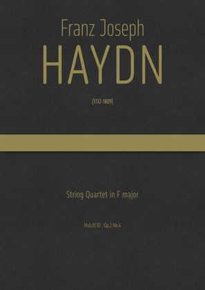 Book cover for haydn - String Quartet in F major, Hob.III:10 ; Op.2 No.4