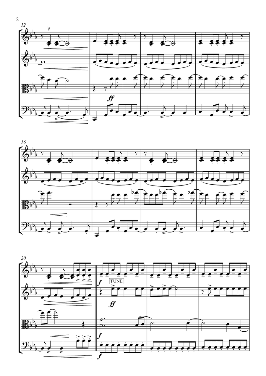 She Will Be Loved String Quartet scores gallery preview page 2