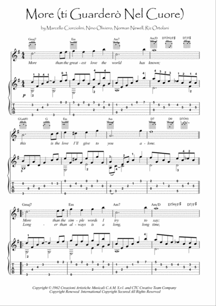 More (ti Guarderò Nel Cuore) String Duet scores gallery preview page 1