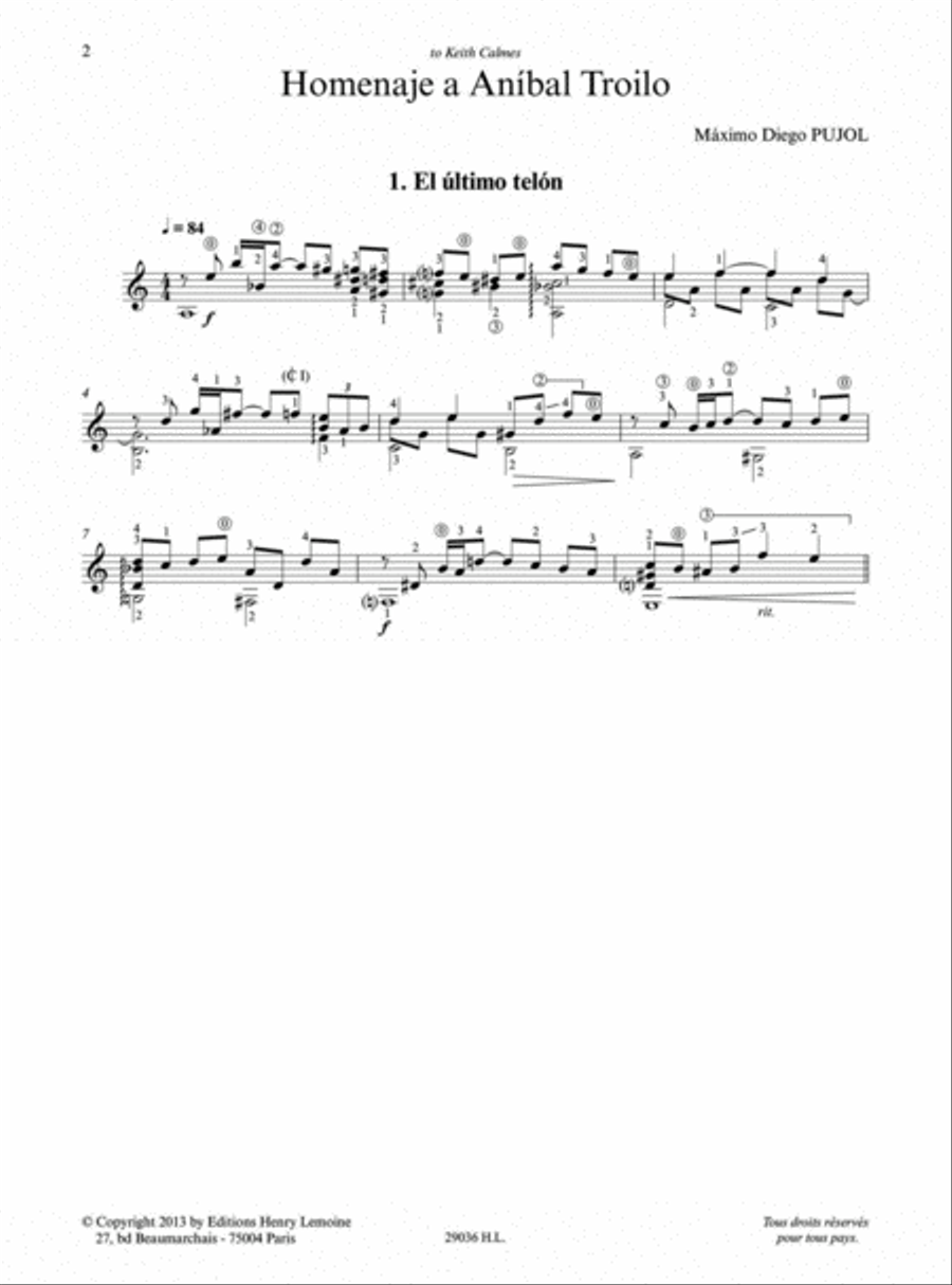Homenaje a Anibal Troilo Acoustic Guitar scores gallery preview page 2