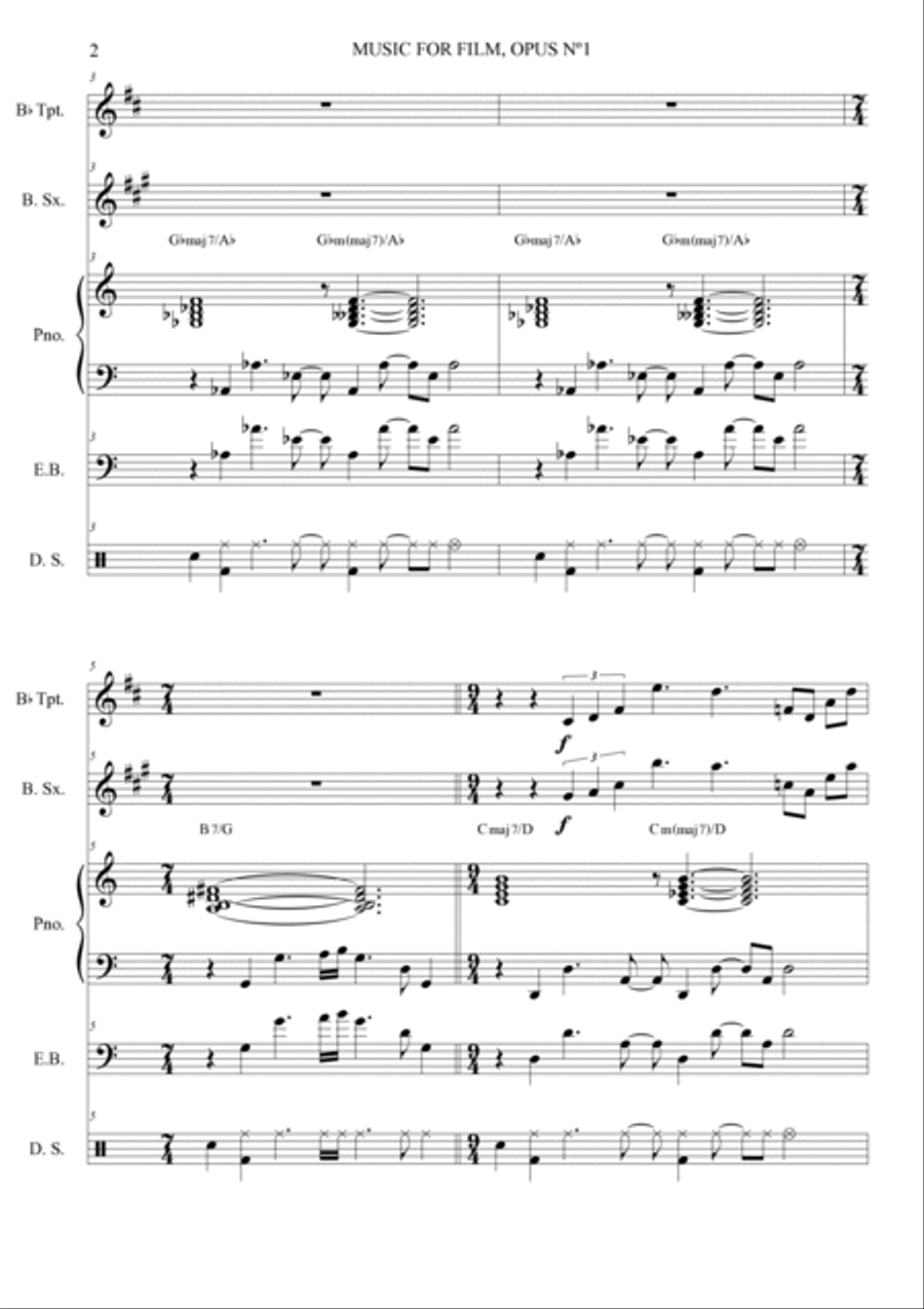 Music For Film Opus 1 Jazz Ensemble scores gallery preview page 2