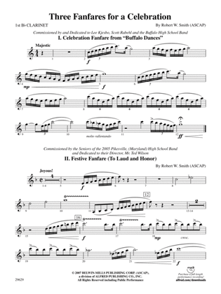 Three Fanfares for a Celebration: 1st B-flat Clarinet