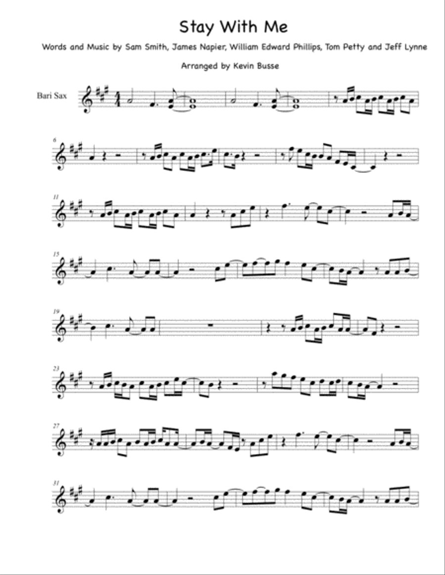 Stay With Me Stay With Me Baritone Saxophone scores gallery preview page 1