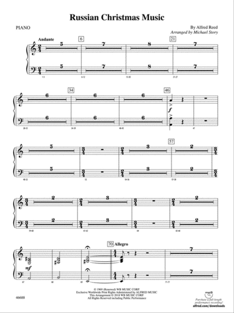 Russian Christmas Music: Piano Accompaniment Full Orchestra scores gallery preview page 1