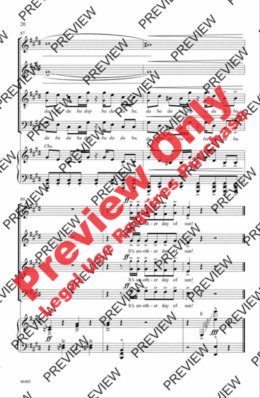 Another Day of Sun 4-Part scores gallery preview page 20