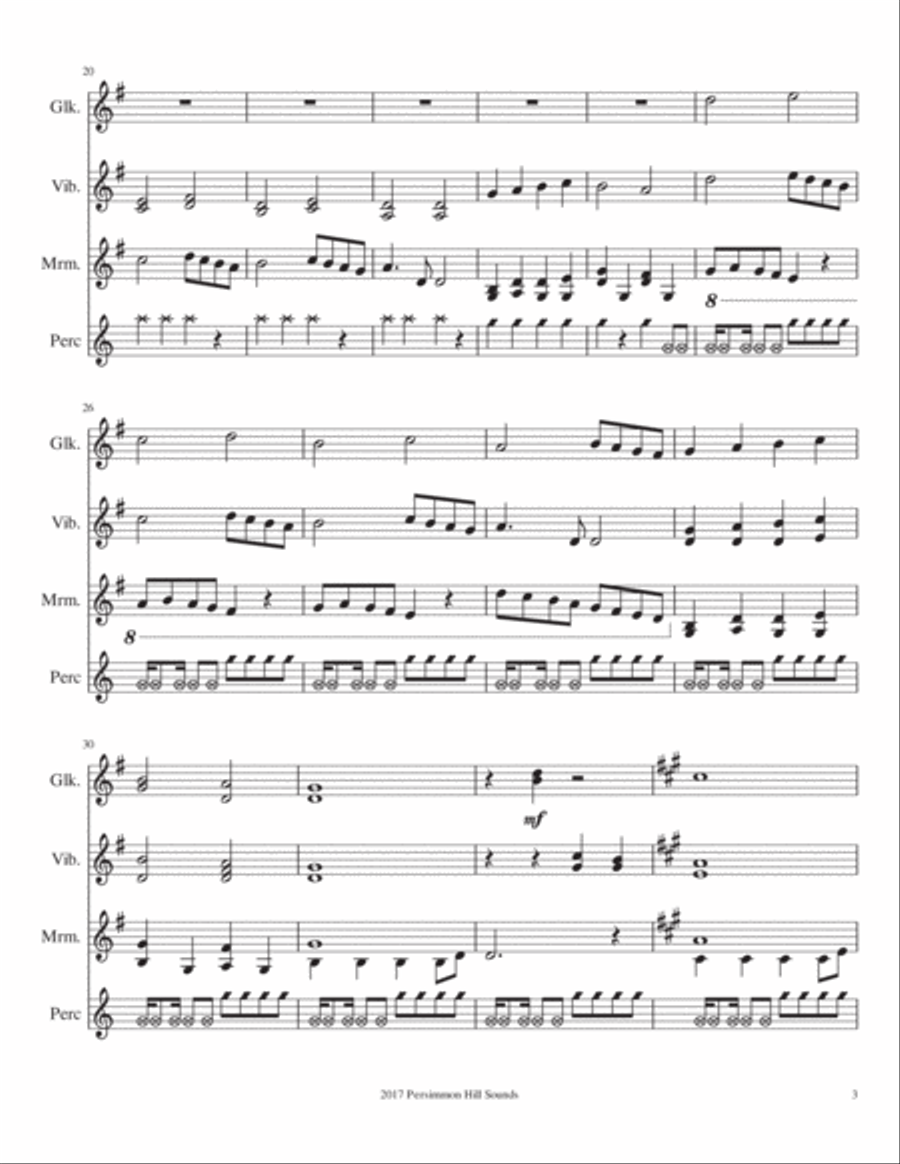 Angels We Have Heard on High Percussion Ensemble scores gallery preview page 4