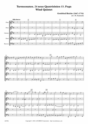 Turmsonaten. 24 neue Quatrizinien 13. Fuga for Wind Quintet