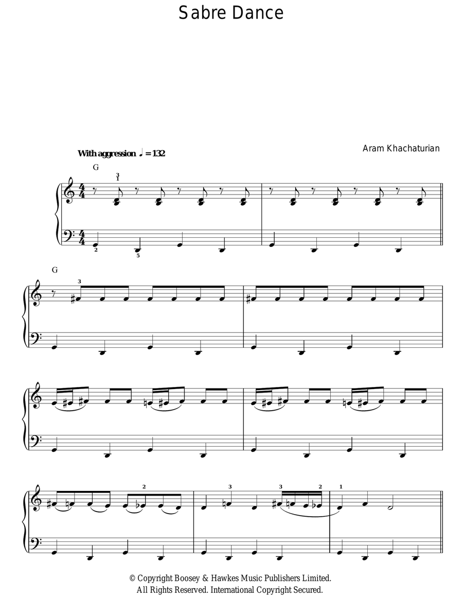 Sabre Dance Voice scores gallery preview page 1