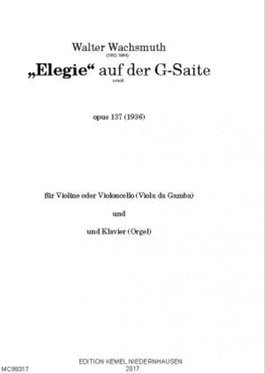 Elegie c-moll auf der G-Saite