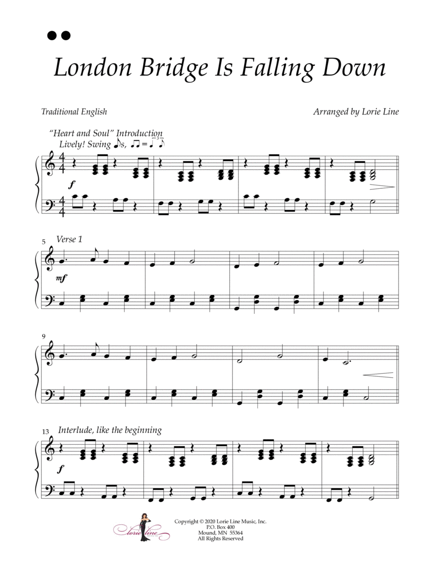 London Bridge Is Falling Down Piano Method scores gallery preview page 1