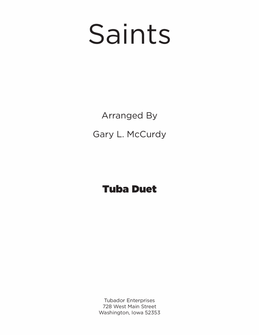 Saints Tuba Duet Brass Duet scores gallery preview page 1